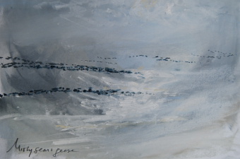 Misty-seas-and-geese-pastel-on-paper