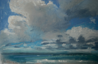 Big skies and high winds - pastel on paper