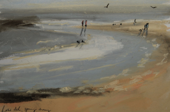 Low tide, spring morning - pastel on paper